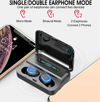 Bezdrôtová Bluetooth Slúchadlá, LED Displej, Bezdrôtové Hifi Slúchadlá Bezdrôtové Slúchadlá Bluetooth 5.0 Športové Headset s Mikrofónom