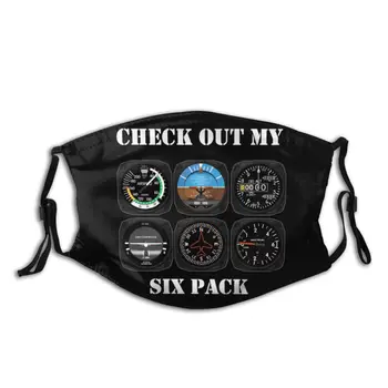 Letecká 6 Pack Nástroj Pre Pilotov Masku na Tvár S Vymeniteľnými PM2.5 Filtrov Obrázok Vlastné Anti-Bakteriálne Prachu Ochrana