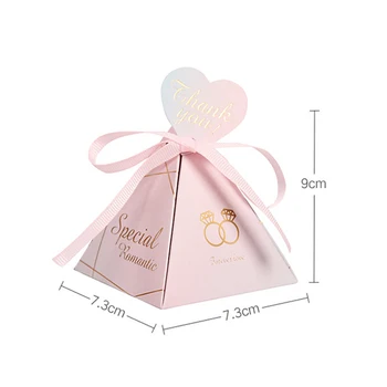50/100ks Trojuholníkového tvaru Pyramídy Candy Box Svadobné Zdvorilosti Darčeky Boxy Čokoláda Box Baby Sprcha Hostia Láskavosti Prípade Party Dodávky