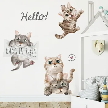 Nové spálne samolepky na stenu cartoon mačka detská izba nálepky dvere nálepky obývacia izba, detská izba domáce dekorácie