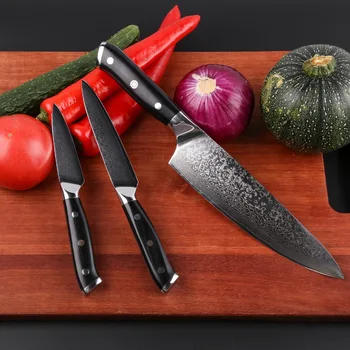 Mokithand 4pcs Japonské Kuchynské Nože Sady Damasku Ocele Kuchynských nožov 67 Vrstva Ostré VG10 Sekáčik Varenie Nôž s G10 Rukoväť