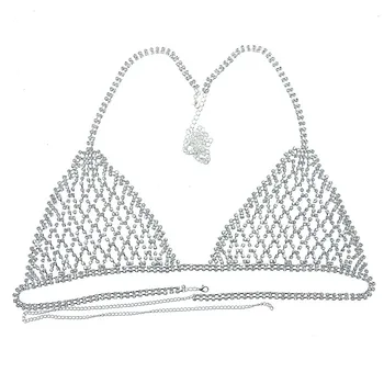 Oka Crystal Bralette Bielizeň Sexy Šperky pre Ženy Bling Drahokamu Telo Reťazca Podprsenka Postroj Pás Šperky Strany