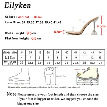 Eilyken 2021 Nové Módne PVC Transparentné Papuče Crystal Plexisklo Vysoké Podpätky Sexy Otvorené prst Ženy, Nočný Klub Sandále Čerpadlá