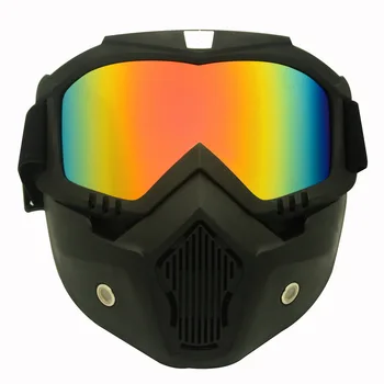 Dospelých Ski, Snowboard Maska snežných skútrov Lyžovanie Okuliare Vetru Motocykel Motocross Prilba Ochranné Okuliare s Úst Filter MJ