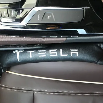 2X Sídlo Medzera Výplne Pre Tesla Model S Modelom X Model 3 PU Kožené Bariéru Pad Skladovanie Slot Plug Interiéru Auto Príslušenstvo