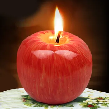 2PC Červené Jablko Tvar Ovocia Vonné Sviečky Kadidlo Svadobný Dar, Domáce Dekorácie Valentína Vianočné Sviečky Lampy