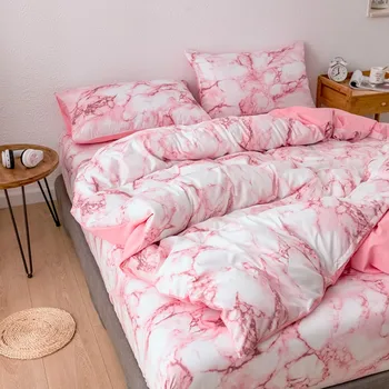 Moderné Mramoru posteľná bielizeň Nastaviť Luxusné Mramorové Vytlačené Perinu Set s Pillowcovers Mäkké Kartáčovaný Mikrovlákna Deka Kryt Deti Ženy