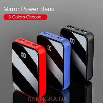 20000mAh Mini Power Bank Dvojitý USB Výstup 2.1 Rýchle Nabíjanie LED Displej Powerbank 20000 mAh Mini Power Bank Pre Mobilný Telefón