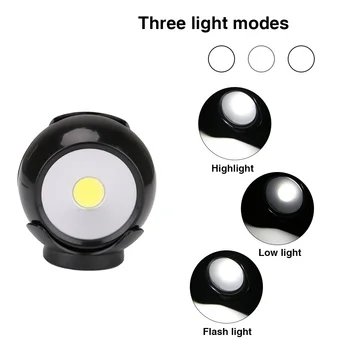 720 Stupňov Otáčanie KLASU Nočné Svetlo 3 Režim AAA Batérie Powered Lampa Otáčania Bezdrôtové Nástenné svietidlo S Magnetom Base Osvetlenie
