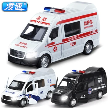 Ling rýchlosť Acousto-optické zliatiny Policajné Auto Ambulancie SWAT Autá 1:64 Diecast Kovové Zliatiny, kovový Model Auta Darček k Narodeninám Chlapec Hračky
