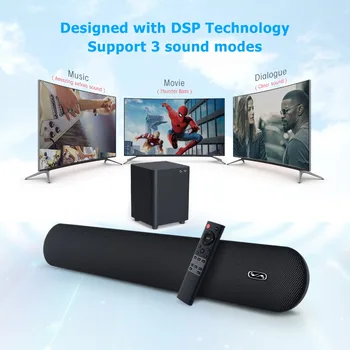 100W TV SoundBar 2.1 Bezdrôtové Bluetooth Reproduktorov Systému domáceho Kina Zvuk Bar 3D Surround Diaľkové Ovládanie S Wall Mount