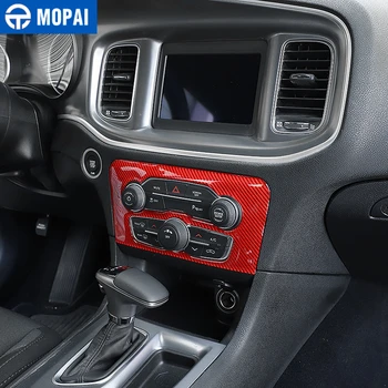 MOPAI Interiérové Lišty Uhlíkové Vlákna Car Audio Prepnúť Panel Dekorácie Kryt Samolepky pre Dodge Nabíjačku+ Príslušenstvo