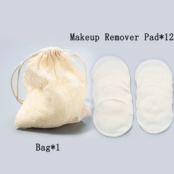 12Pcs make-up Remover Podložky Opakovane Bavlna Podložky Make-Up Tváre Odstraňovač Bambusové Vlákno Starostlivosť o Pleť Tváre Ošetrovateľskej Podložky Čistenie Pleti