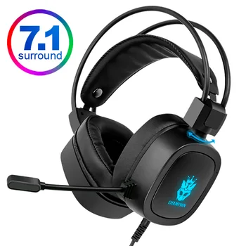 Gaming Headset 7.1 Virtuálny 3,5 mm Káblové RGB Svetlo Hra Slúchadlá Potlačením Hluku s Mikrofónom pre Notebook PS4 Hráč