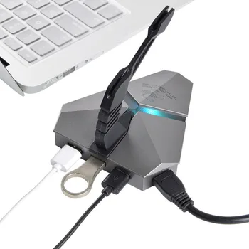 Mouse Bungee Kábel Klip Myši drôtený držiak na Kábel Organizátor Čítačka Kariet Multifunkčné Mouse Bungee Mause USB 3.0 Hub