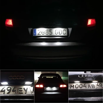 OXILAM 2x Auto LED Licenčné Číslo Doska Svetlo, Žiarovka 12V LED Biele Svetlo pre Audi A3, S3 8P A4 B6 B7 A5 A6 4F Q7 A8 S8 C6 Cabriolet