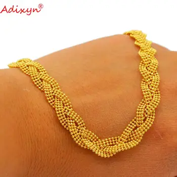 Adixyn Nové 50+5cm Ručne Tkané Náhrdelník Zlatá Farba Módne Šperky Afriky Etiópskej Reťazca pre Ženy, Mužov N10275