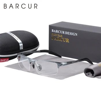 BARCUR Dizajn Krátkozrakosť Predpis Okuliare Hliníkové Manesium Rám Ultralight Krátkozrakosť Pol Optické Rámovanie
