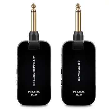 NUX B-2 2.4 GHz Nabíjateľná 4 Kanály Bezdrôtové Gitara Systém Bezdrôtového Audio Vysielač-Prijímač (B2)