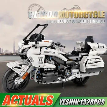 Yeshin 23001 Motocykel Technické Model Auta, Zlaté Krídlo GL1800 1:12 Motocykel Stavebné kamene, Tehly Deti Vianočné Hračky Darček