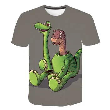 Najnovšie animácie, detské 3D, T-shirt, Západné Cartoon muži / Dievčatá 3D tlač T-shirt, muž / dievča dinosaura T-Shirt Legrační