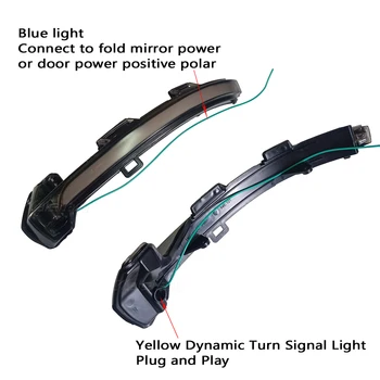 Blue Dynamic Blinker LED Zase Signálu Pre VW Nový Passat B8-2019 Arteon 2016-2017 Svetlo Zrkadlo Indikátor Sekvenčného