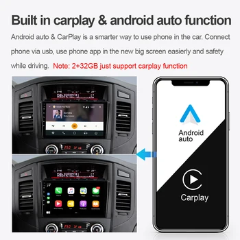 EBILAEN Auto, DVD, Rádio, prehrávač Na Mitsubishi PAJERO 4 2din Multimediálne Android 10.0 Rádio GPS Navigácie V90 V97 Zadná Kamera