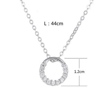 925 sterling silver módne lesklé zirkón kolo kruhu dámy prívesok náhrdelníky krátky odkaz reťazca šperky svadobný dar