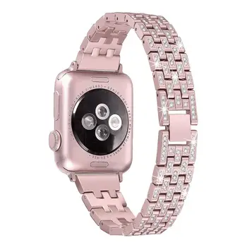 Luxury Diamond Pásmo Pre Apple Hodinky 3 42mm 38mm Ženy Náramok correa Pre Apple hodinky SE kapela Série 6 5 4 44 mm 40 mm Watchband