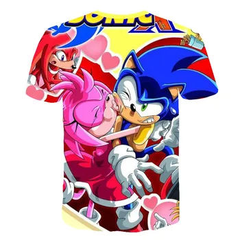 Deti 3D animovaný Sonic Tlačiť T-shirts Kostým Chlapci sonic youth t shirt Dievčatá Letné tričko Oblečenie Deti Tee Šaty, Topy
