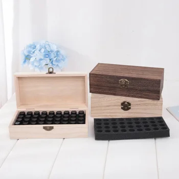 36 Drevené Rošty Úložný Box Aromaterapia Prípade Prenosné Šperky Esenciálny Olej Fľaše, Veľké Kapacity Domova Vintage Prachotesný