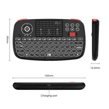 Rii i4 Mini ruská Klávesnica 2.4 G Bluetooth Režimy Dual Vreckové Hmatníkom, Podsvietený Myši Touchpad Diaľkové Ovládanie pre TV Box PC