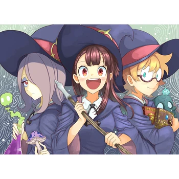 Nálepku Obrázok Malé Čarodejnice Academi Diamond Nástenné Maľby 5D Japonské Anime Plné Kolo Vŕtať Domova Výšivky Cross Stitch