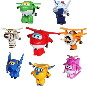 8pcs/set Super Krídla hračky Mini Lietadlá Modelu Transformácie robot Deformácie Lietadlo Robot Chlapci Vianočný Darček k Narodeninám