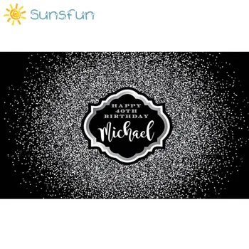 Sunsfun 7x5ft Black Silver Bokeh Strany Svadobné Pozadia Fantasy Rekvizity Vysokej Kvality Birthday Banner Pozadia Rámu Prispôsobiť