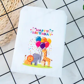 25pcs kraft papier happy birthday treat prospech tašky pre Deti narodeninovej párty dekorácie, cukrovinky, popcorn formou bufetu, darček taška