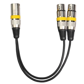 30 cm 3Pin Xlr Male na 2 Xlr Audio Predlžovací Kábel Y Splitter pre Mic Mixér Záznamník Dj Kábel