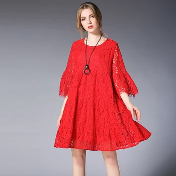 Jar nové plus veľkosť šaty čipky Duté sa zložiť zobraziť tenké šaty nadrozmerná Materskej šaty Elegantné mini šaty XL 5XL