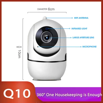 Xiaovv Q10 Kamery, Wifi Kamera Opatrovateľka Webcam Dieťa Monitorovanie Nočné Videnie Termálne Kamera Bezdrôtový Video CCTV Kamery