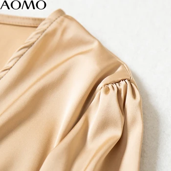 AOMO ženy retro čipky pevné plodín, blúzky krátky rukáv 2020 nový príchod elegantné ženy sexy tričko slim topy CH04A