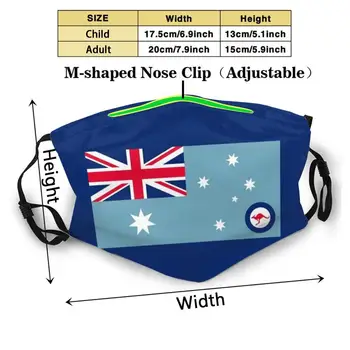 Australian Air Force Ensign Vytlačiť Opakovane Úst Maska Umývateľný Filter Proti Prachu Masku Na Tvár Austrálska Vlajka Vlajka Austrálie