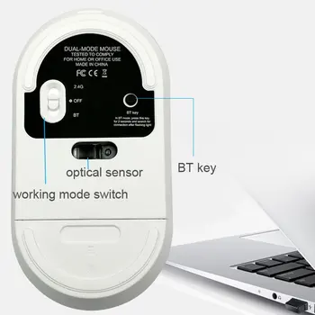 Bluetooth 5.1+2.4 G Bezdrôtový Duálny Režim Dobíjacia Myš Optická USB Herný Počítač Charing Mause Nový Príchod na Mac, Ipad, PC