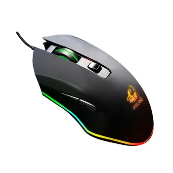 V1 Herná Myš s Drôtovým RGB Svetlo 8 Programovateľných Tlačidiel Optický Snímač Hráč Myší Black Hry Myš Ergonomický Dizajn