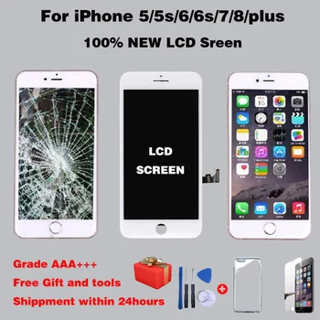 AAA+++LCD Displej Pre iPhone 6 7 8 6Plus Dotykový Displej Nahradenie iPhone 5S lcd SE Č Mŕtvy Pixel+Tvrdené Sklo+Nástroje 6s lcd