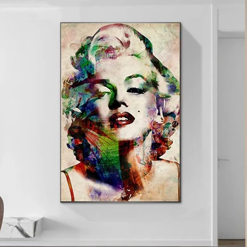 Farebné Marilyn Monroe Plátne Obrazy Moderného Filmu Star Plagáty a Tlačí na Steny Umenie Fotografie pre Obývacia Izba Domáce Dekorácie