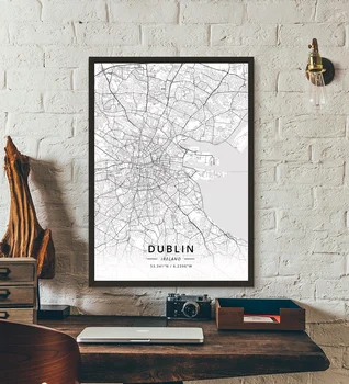 Belfast Severné Dublin Galway Kilkenny Írsko Mapa Plagát