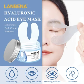 LANBENA Kyselina Hyaluronová Očná Maska Očné škvrny Redukuje Tmavé Kruhy Tašky Očné Linky Nestarnúci Zdvíhacie Spevňujúci Očný Starostlivosti o Pleť 50 KS