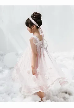Dievča Princezná Šaty 2020 Lete Nové Motýlích Krídel bez Rukávov Načechraný Tylu Šaty Dovolenku Šaty Deti Oblečenie WX002