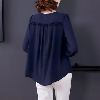 Blúzka ženy 2020 Plus veľkosť 5XL Voľné dámske topy a blúzky o-krku šifón tlač tričko letná Blúzka