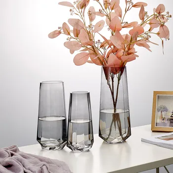 Nordic Rovno Trubice Diamond Sklenené Vázy Kvetinové Vázy Domova Obývacia Izba Dekorácie, Sklo, Vázy pre kvetinovú výzdobu, Darčeky